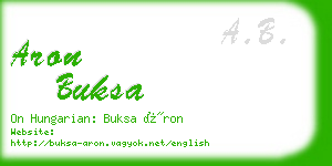 aron buksa business card